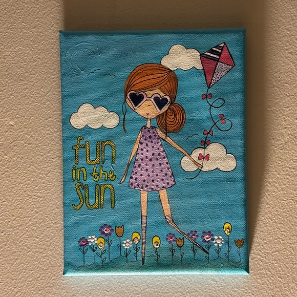⛅️ Handcrafted Acrylic Painting~ Fun in the Sun - Picture 1 of 5
